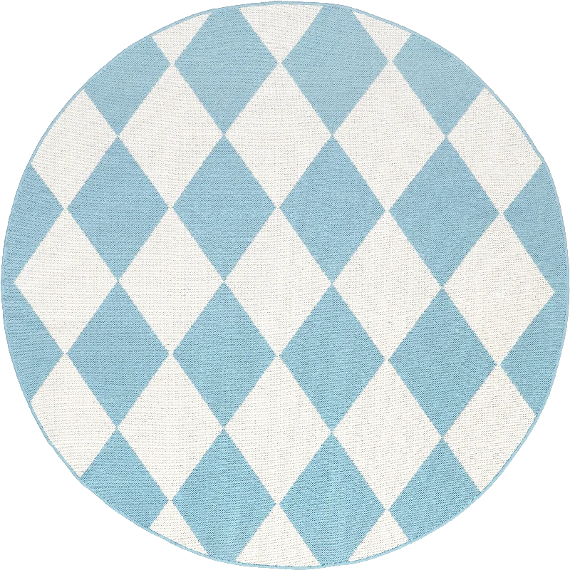 Adelaide Harlequin Indoor/Outdoor Rug | Baby Blue