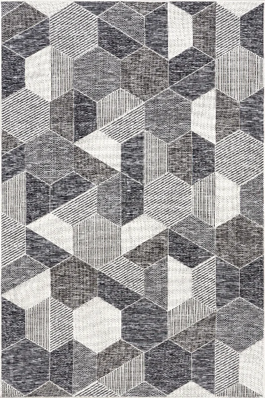 Akaila Kaleidoscope Indoor/Outdoor Rug | Grey