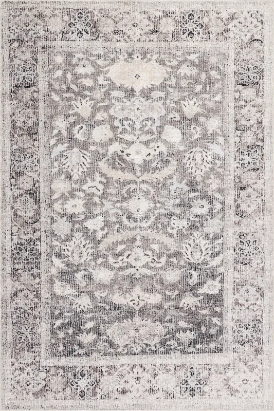 Analia Medallion Washable Rug | Brown