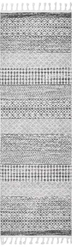 Andie Textured Banded Rug | Grey