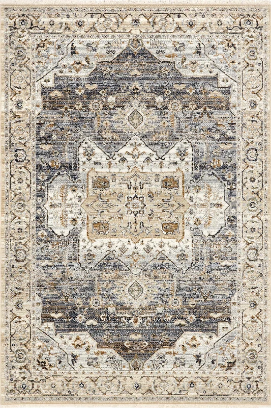 Angelique Vintage Medallion Rug | Light Blue