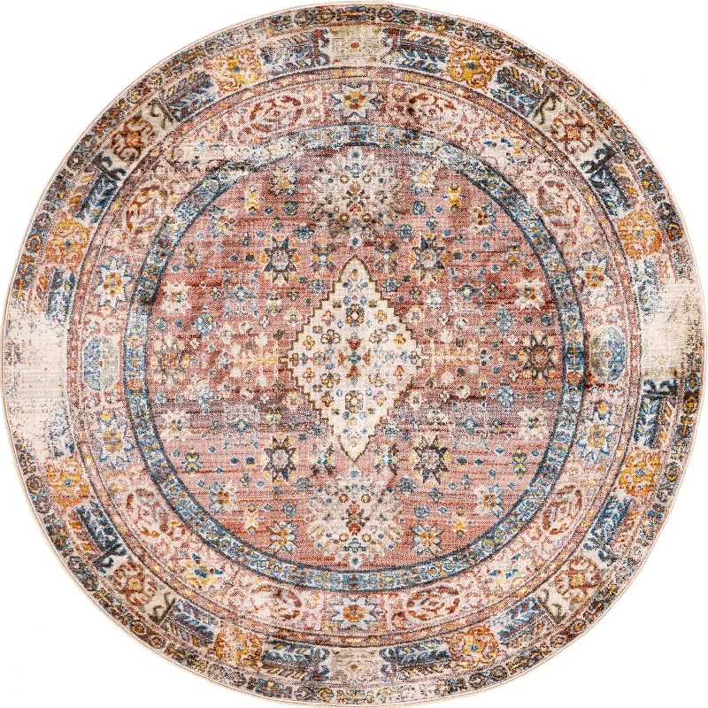 Archer Distressed Medallion Rug | Khaki