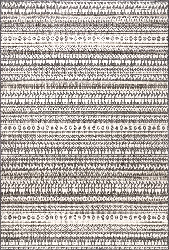 Aztec Bands Indoor/Outdoor Rug | Grey