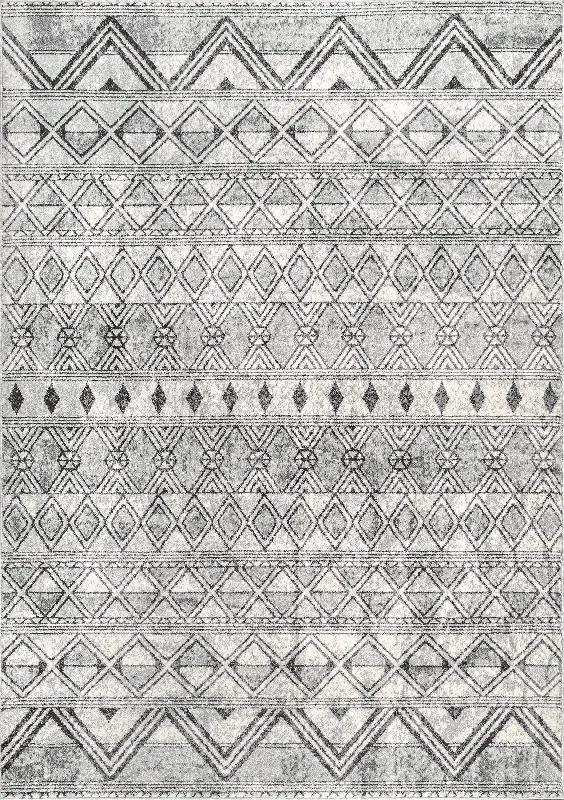 Banded Tribal Rug | Grey