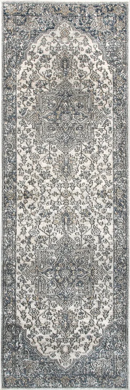 Bordered Medallion Rug | Grey