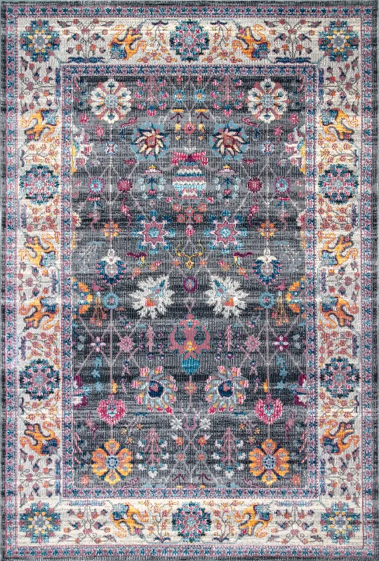 Classic Tinted Floral Rug | Grey