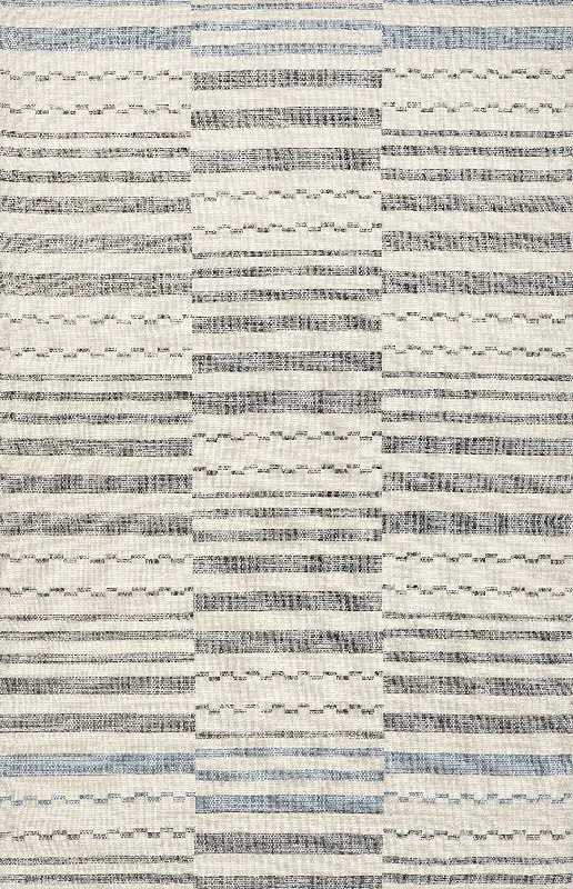 Cosetta Cotton Striped Rug | Light Grey