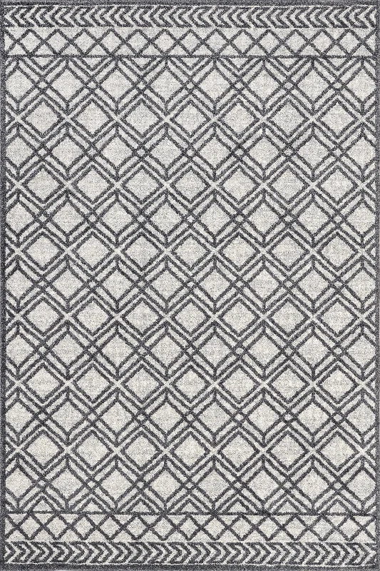 Evalina Moroccan Trellis Rug | Dark Grey