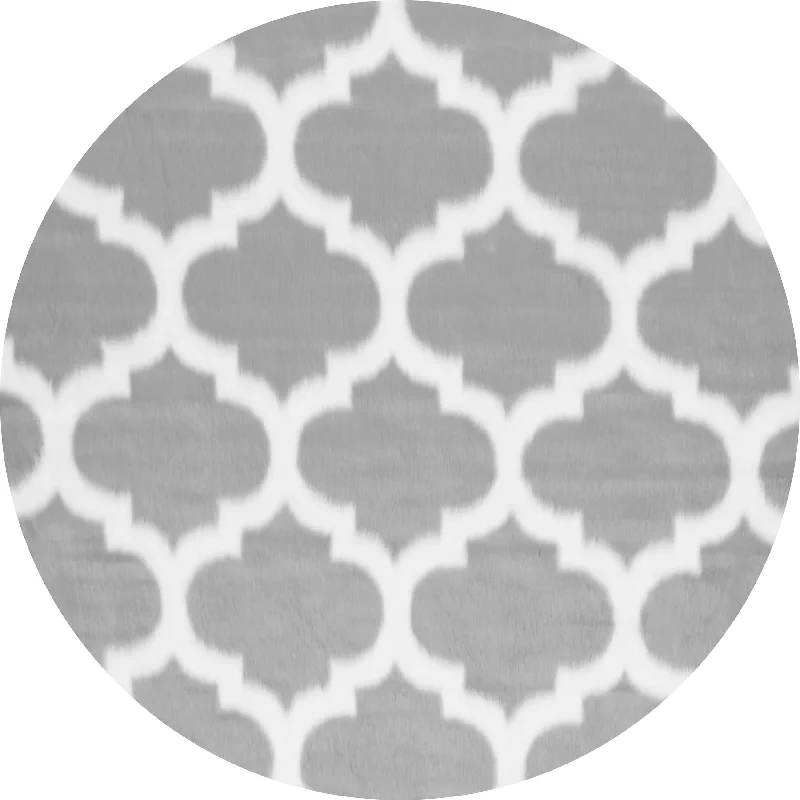 Faux Sheepskin Trellis Rug | Grey