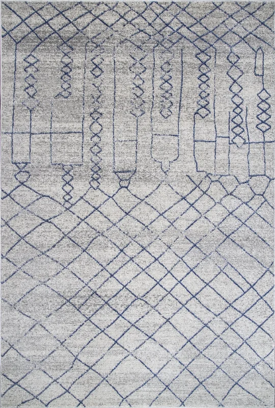 Flannery Modern Trellis Rug | Grey