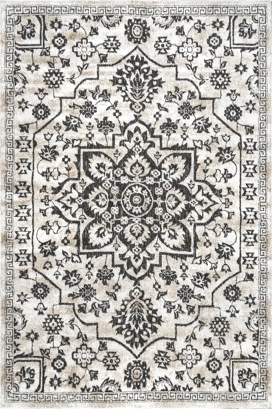 Francine Blooming Medallion Rug | Grey