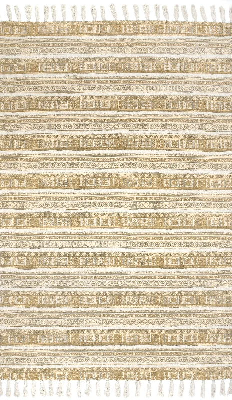 Greek Frieze Stripes Rug | Beige