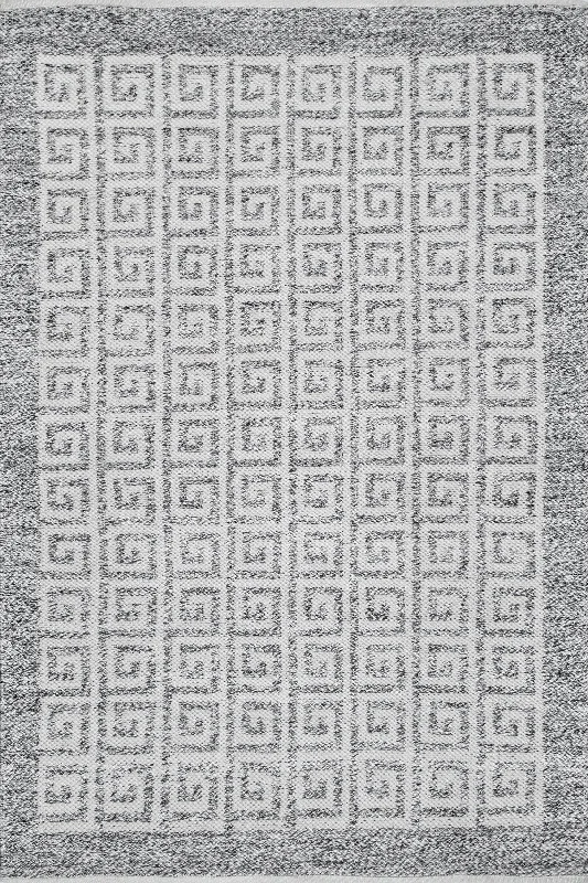 Greek Key Trellis Indoor/Outdoor Rug | Grey