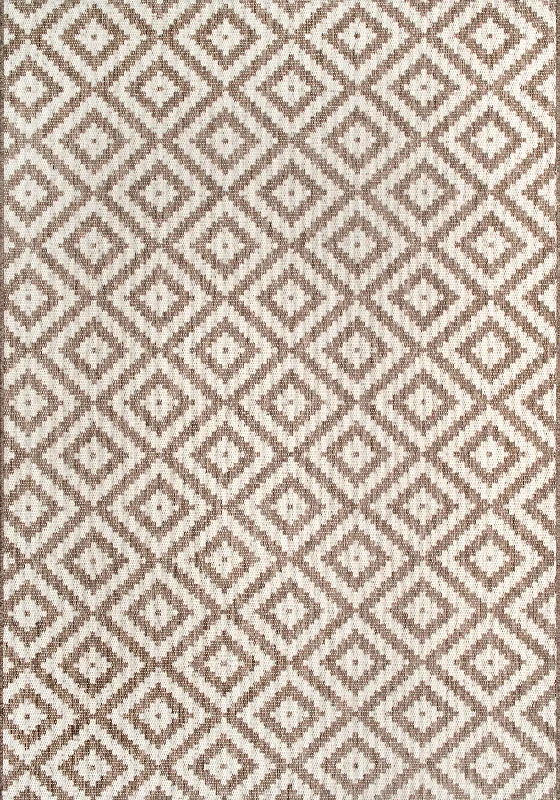 Indoor/Outdoor Diamond Trellis Rug | Taupe