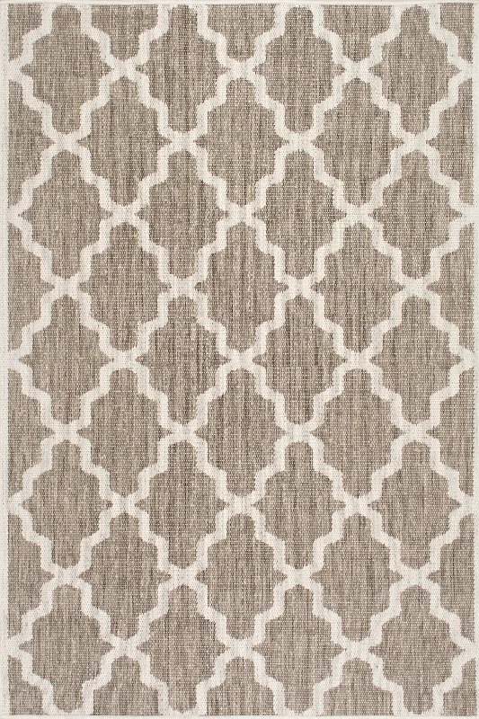 Indoor/Outdoor Moroccan Trellis Rug | Taupe