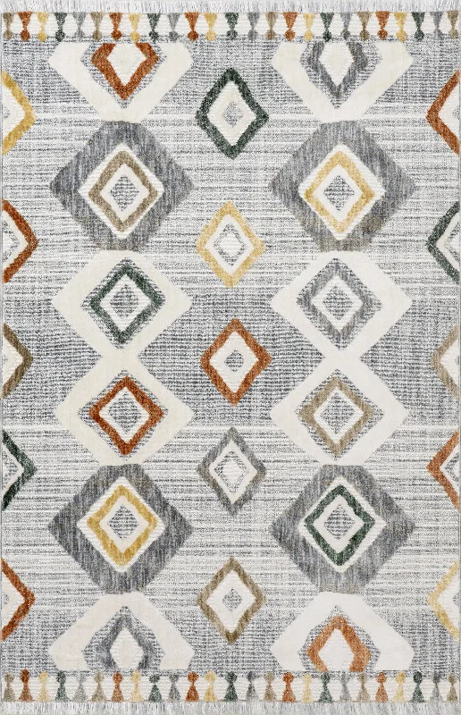 Julissa Iridescent Trellis Rug | Light Grey