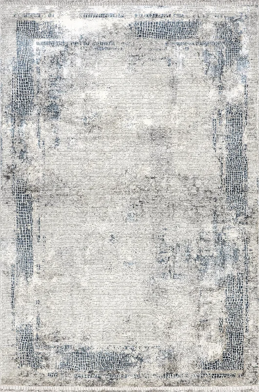 Laina Distressed Fringe Rug | Grey