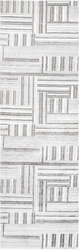 Lucy Abstract Pinstripes Rug | Grey