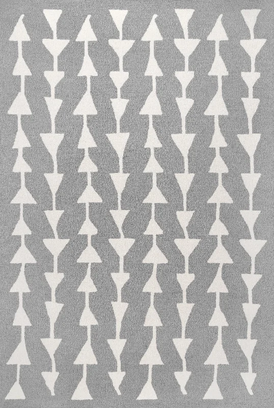 Mary Wool Geometric Rug | Grey