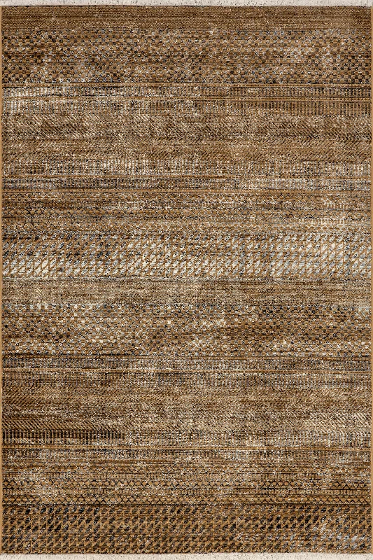 Maude Geometric Traditional Fringed Rug | Burnt Orange