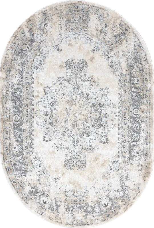 Milky Medallion Rug | Silver