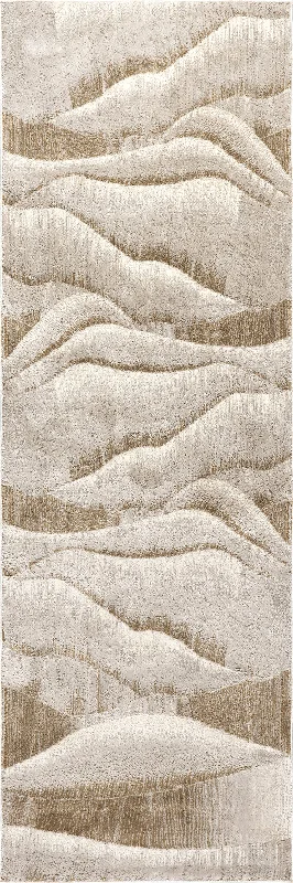 Pahad Abstract Washable Rug | Beige