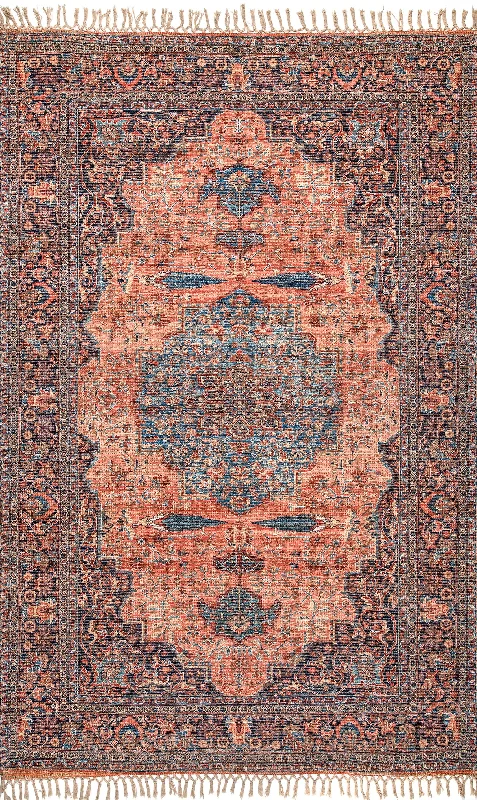 Persian Medallion Tassel Rug | Multicolor