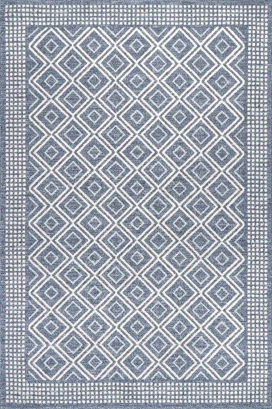 Robin Diamond Trellis Rug | Blue