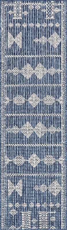 Rosalia Paneled Indoor/Outdoor Rug | Blue