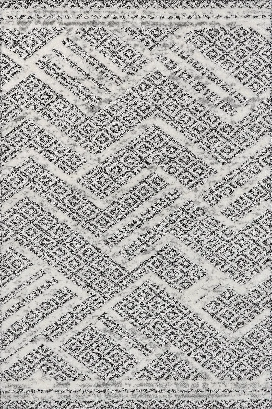 Sam Textured Trellis Rug | Grey