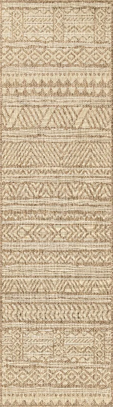 Striped Banded Indoor/Outdoor Rug | Brown