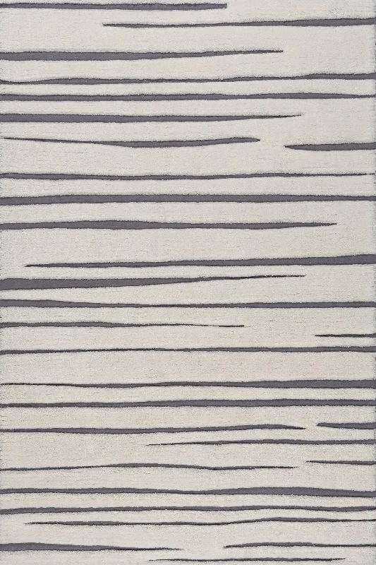 Studio Striped New Zealand Wool Rug | Ivory