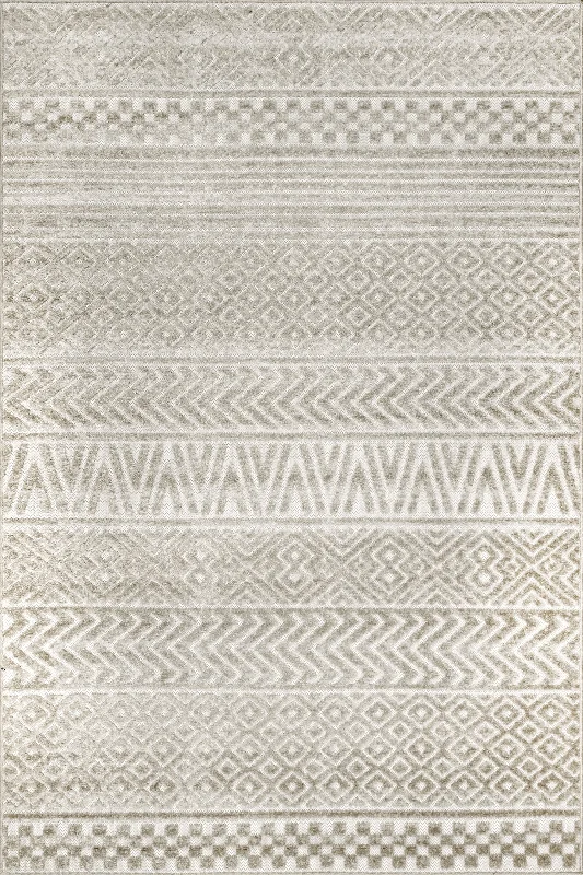 Textured Banded Indoor/Outdoor Rug | Beige