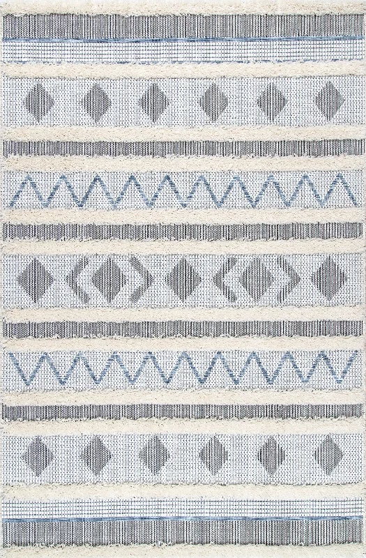 Textured Stripes Rug | Denim Blue