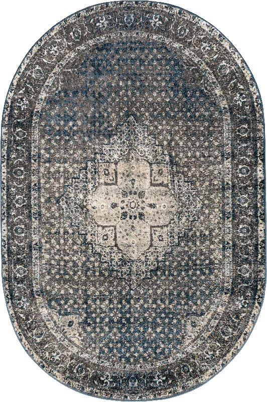 Tracce Vintage Castle Medallion Rug | Slate