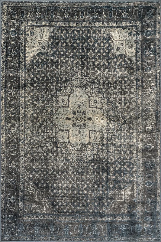 Tracce Vintage Castle Medallion Rug | Slate