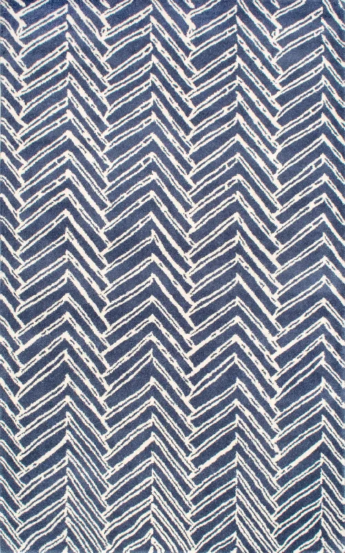 Viga Chevron Rug | Denim