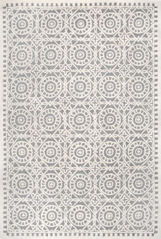 Wreathed Tiles Rug | Ivory