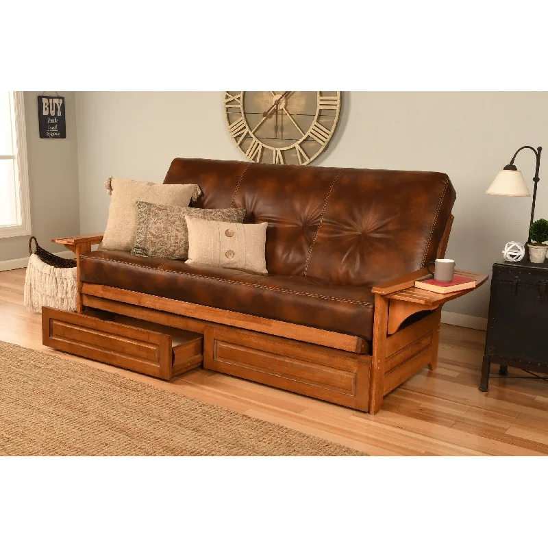 Copper Grove Dixie Oak Full-size 2-drawer Futon Set with Mattress