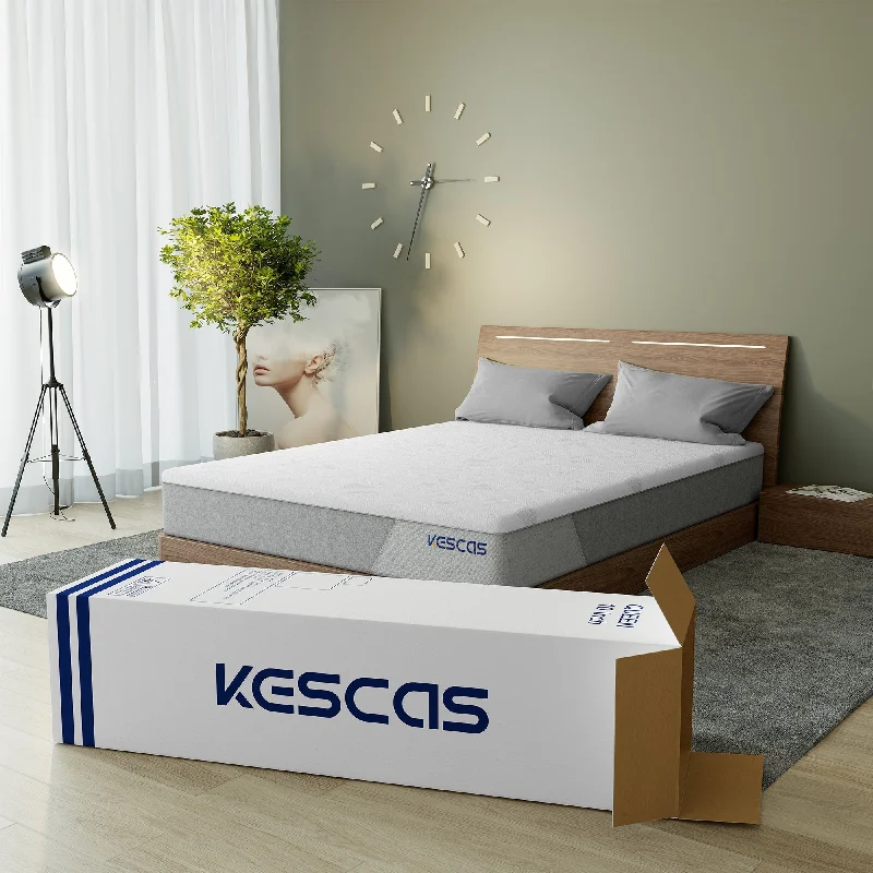 Kescas 12 Inch Bamboo Charcoal Cooling Gel Memory Foam Mattress