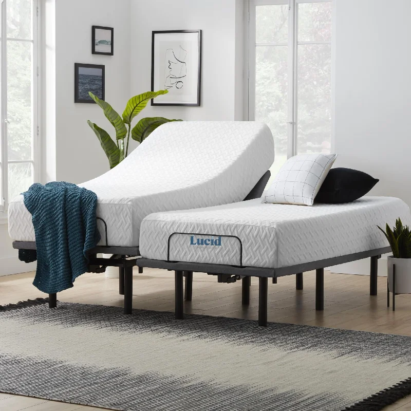 LUCID Comfort 12-inch Gel Memory Foam Mattress and Adjustable Base Set