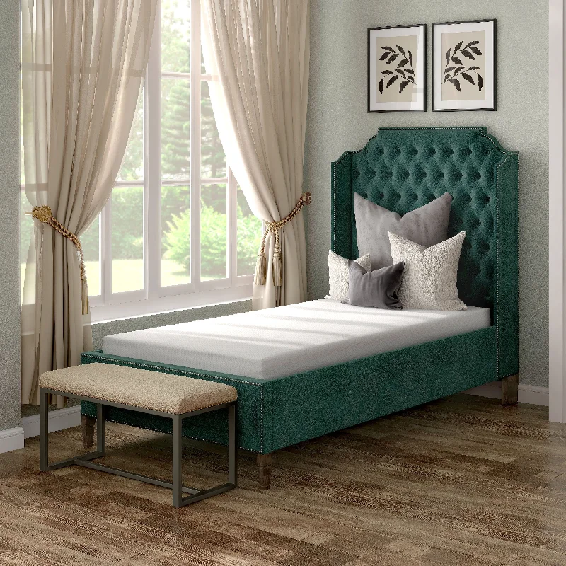 Nirvana Premium 6-inch Bamboo Charcoal Gel Infused Memory Foam Mattress in a Box and Fiberglass Free by Furniture of America