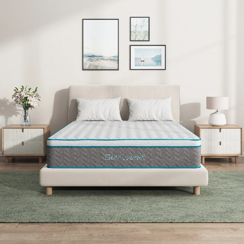 Serweet 10 Inch Hybrid Mattress in a Box with Memory Foam Mattress,Individually Wrapped Pocket Coils Innerspring Mattress