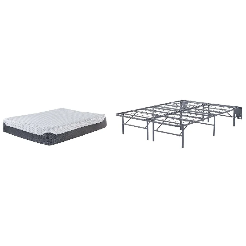 Signature Design by Ashley 12 Inch Chime Elite Black/White 2-Piece Full Mattress Package