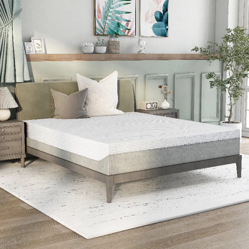 Tellura TENCEL™ Fiber Contemporary White 12-inch Memory Foam Mattress by Furniture of America