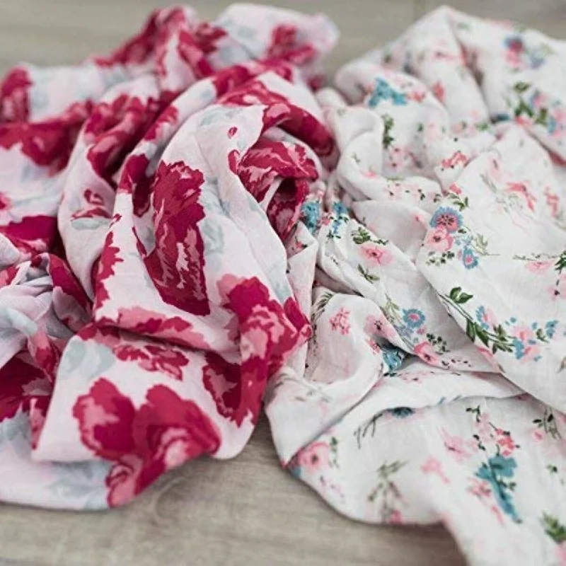 2 - Pack Floral Garden Muslin Swaddle Blankets - N/A