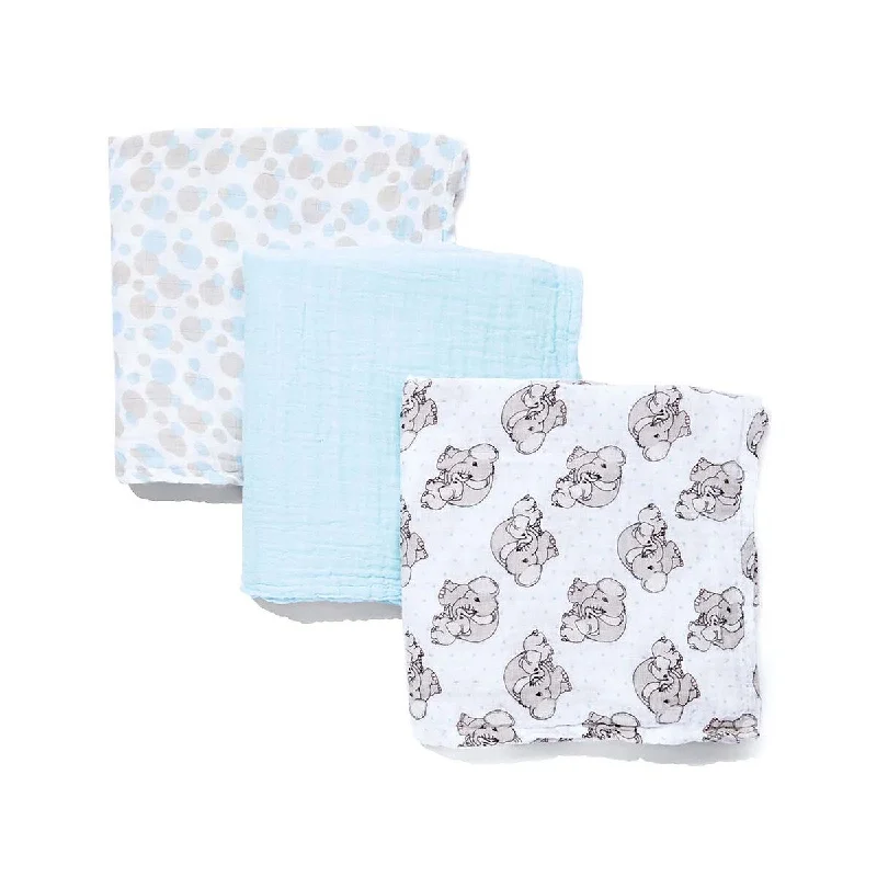 3 Coordinating Muslin Baby Swaddling Blankets - N/A