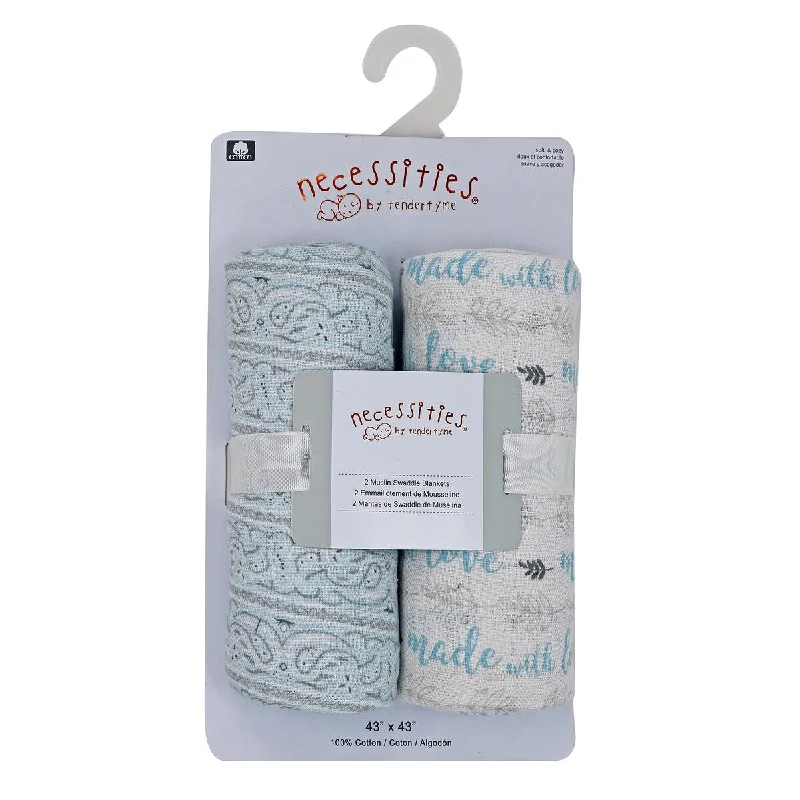 Baby 2 Pack Paisley Muslin Swaddle Blankets - N/A