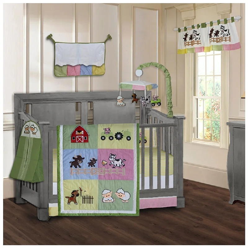 BabyFad Barnyard 9 piece Farm Baby Crib Bedding Set