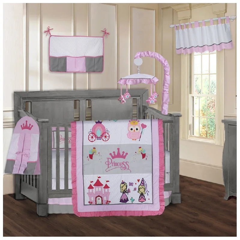 BabyFad Princess 9 Piece Crib Bedding Set